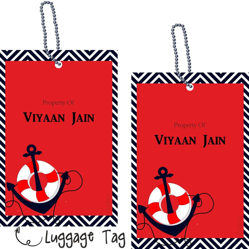 Luggage Tag - Nautical - Red