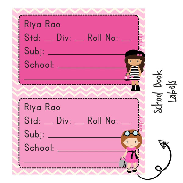 School Book Label - Paris Girl