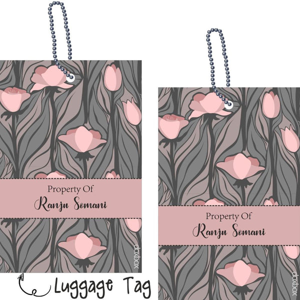 Luggage Tag - Peach Roses