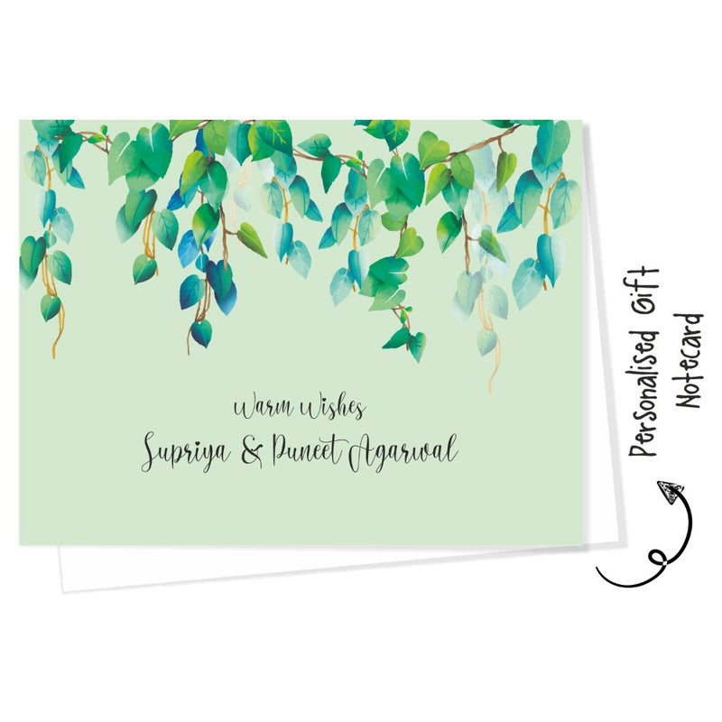 Gift notecard -Green Watercolor leaves