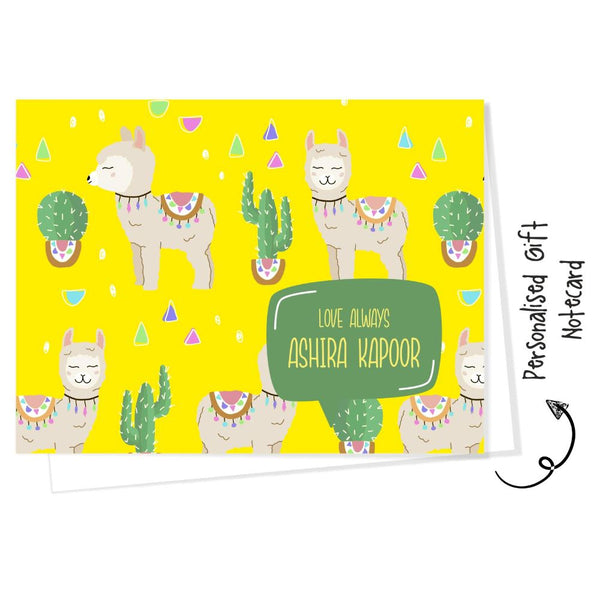 Gift notecard - Llama Yellow