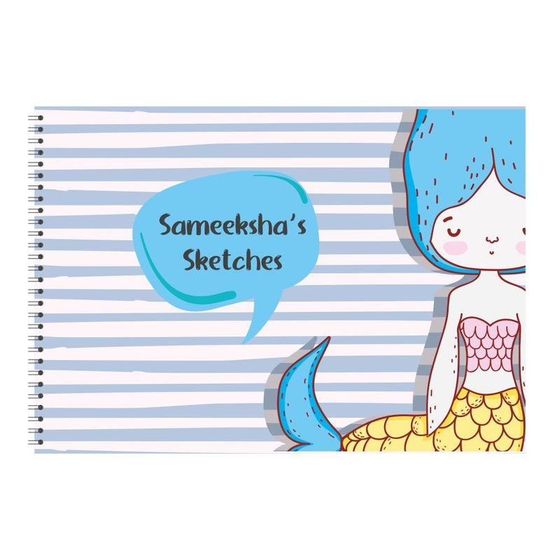 Personalised Sketchbook - Mermaid Stripes