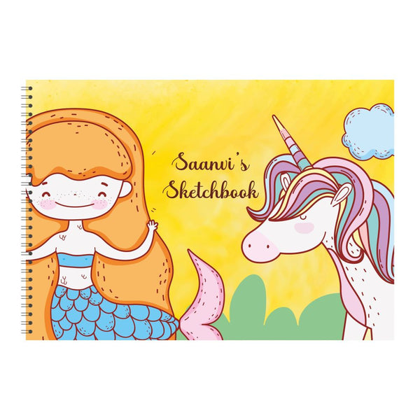 Personalised Sketchbook - Unicorn Mermaid