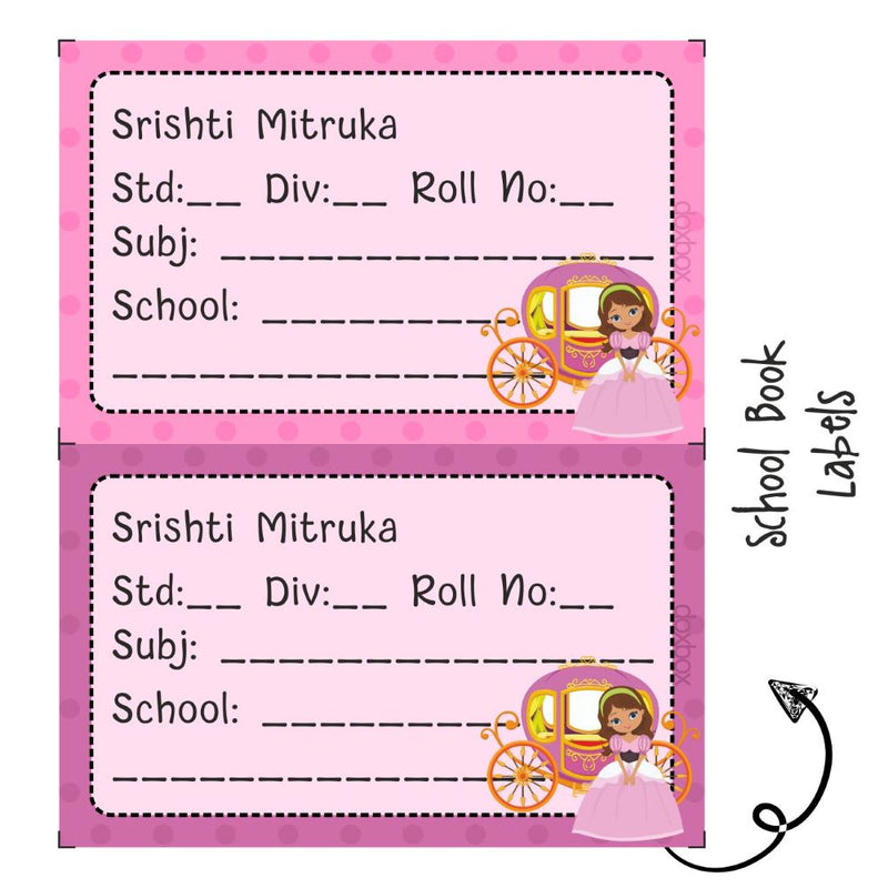 School Book Label - Princess