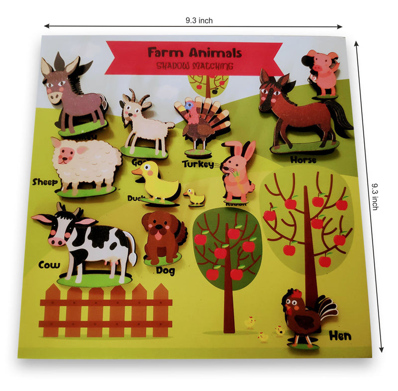 Doxbox Farm Animals Shadow matching activity Board