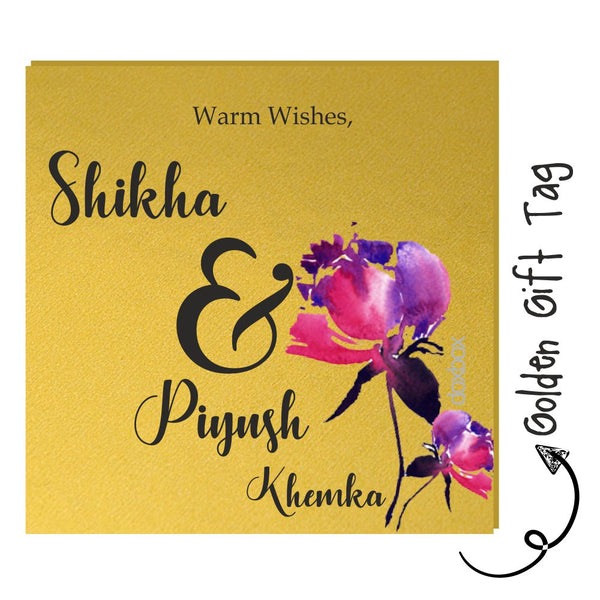 Golden Gift Tag - Watercolor Flower