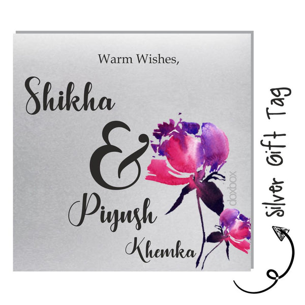 Silver Gift Tag - Watercolor Flower